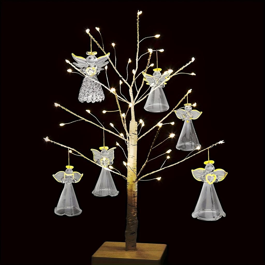 Christmas Glass Ornament Set with Brushed for Tree Decoration