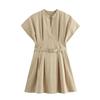 Autumn New Arrival Fashion Wind Foreign Trade Women's Clothing Fashion Minimalist Versatile Belt Short Dress 8761298