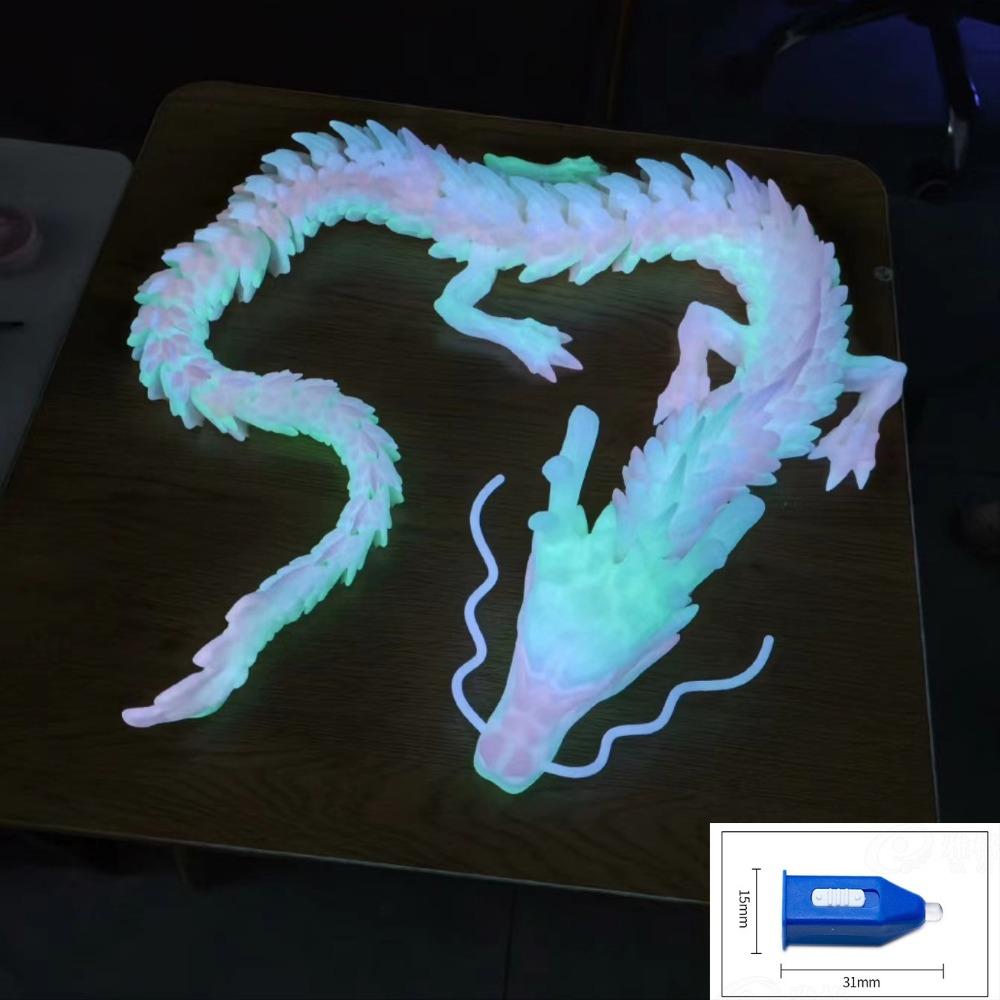 Luminous Toys 3D Printed Animal Glow In The Dark Dragon Snake Rotatable Articulated Tyrannosaurus Rex Home Decor Kids Gift