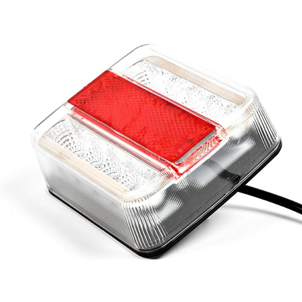 2pcs 12V 24V Side Marker Light 10LED Square Trailer Lights Tail Lights with Reflector for Van Truck RV