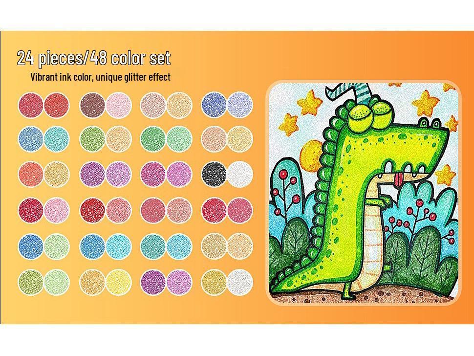 Doppelseitiger Glitzer-Marker: Zweifarbiger Aquarellstift mit weicher Spitze