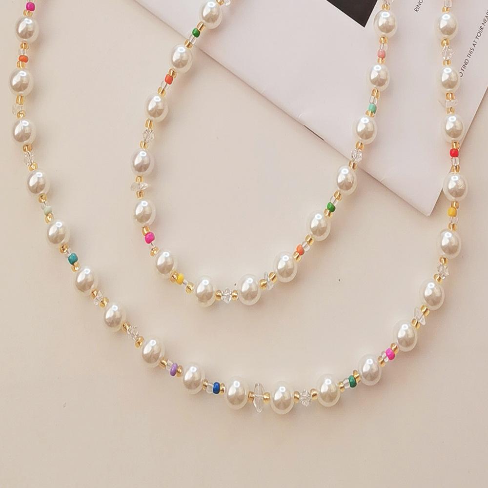 

INS new wind rice bead pearl chain anti-lost oblique span hand-held fashion chain new mobile phone chain