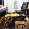 1 Stück Katze Gold Büro Runder Teppich, Unter Bürostühlen Schlafzimmer Wohnzimmer Heimdekoration, Raumdeko, In Verschiedenen Größen Erhältlich