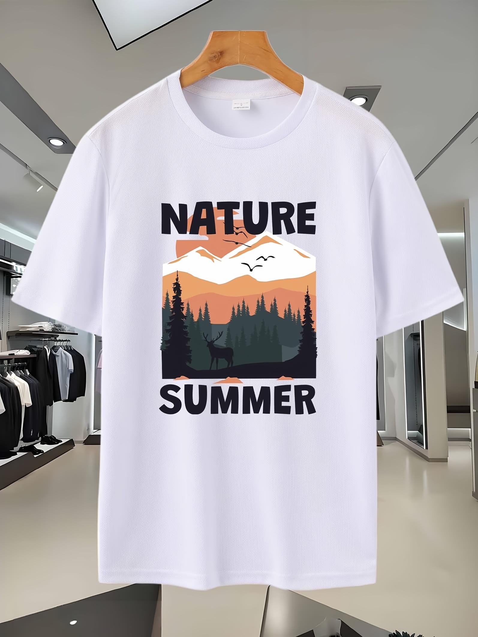 Breathable Mesh Summer T-shirt - Nature Summer Graphic XXL
