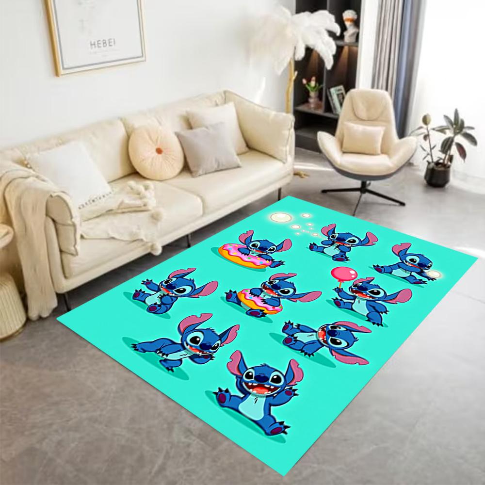 Colorful Stitch Adventure Floor Mat Perfect for Kitchen Outdoor Game Room Bedrooms Antislip Carpet Anime Office Decor Perfect Gift for Friends & Famil