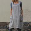 Apron For Baking Cooking And Gardening Cross Back Linen Women With 2 Pockets