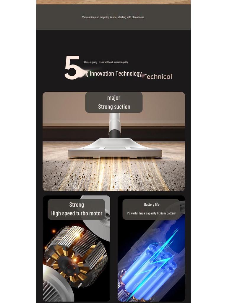 Portable All-in-One Handheld Wireless Vacuum and Mop for Home and Car Cleaning