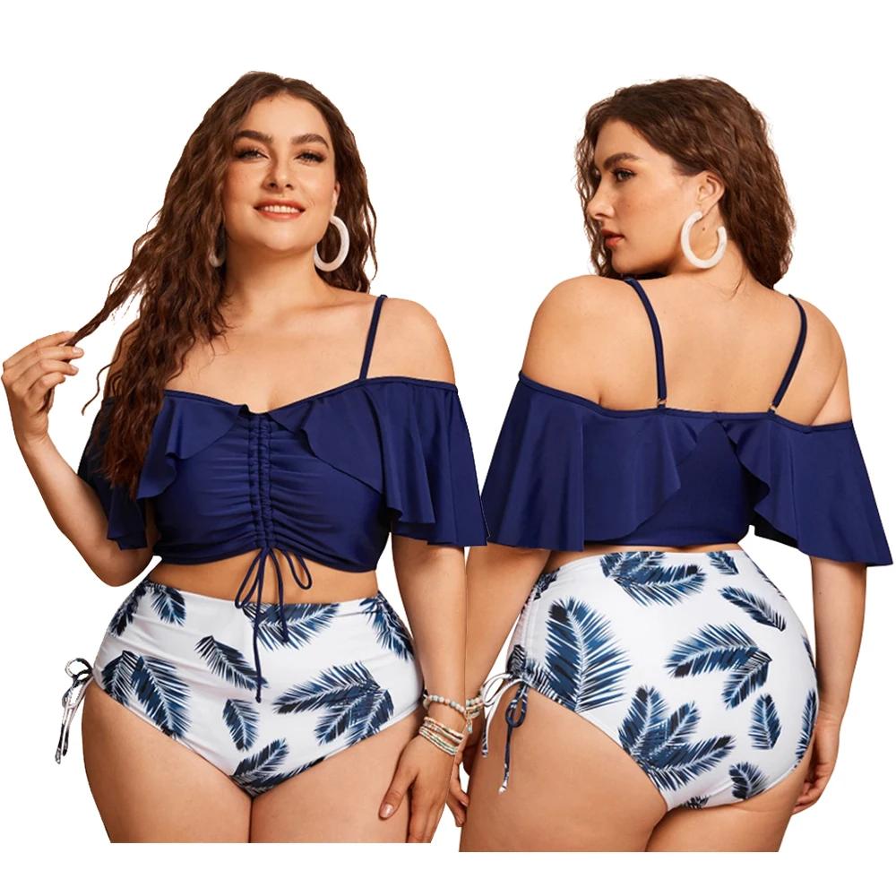 2026 Women Push Up Bikinis Set Swimwear Plus Size High Waist Swimsuit Larges Big Plussize Swimming Suits Bathing Beachwear