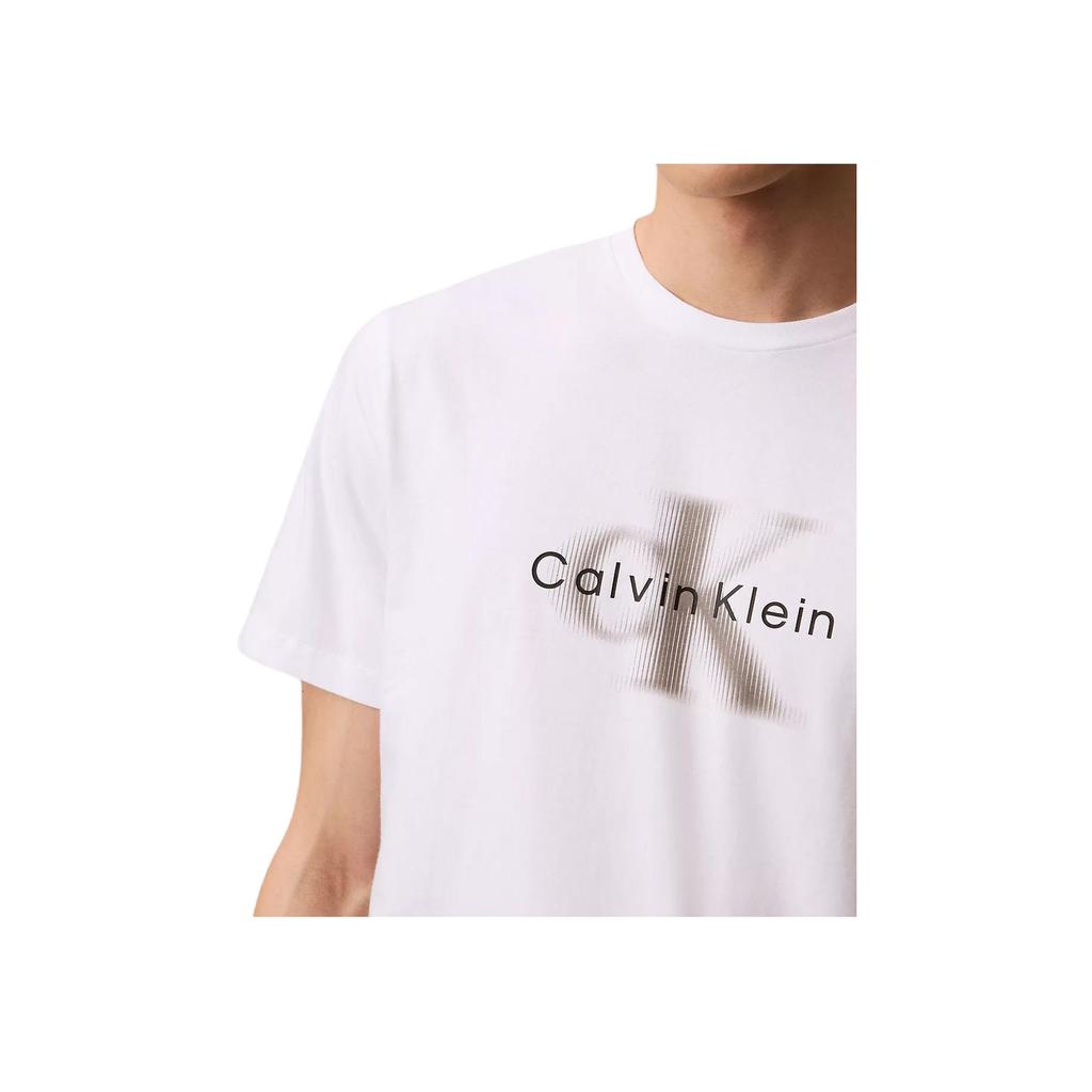 Calvin Klein Minimalist Comfortable Versatile Casual Gradient Pattern Round Neck Short Sleeve T-Shirt Men Tops Bright-White 4RB845G-110