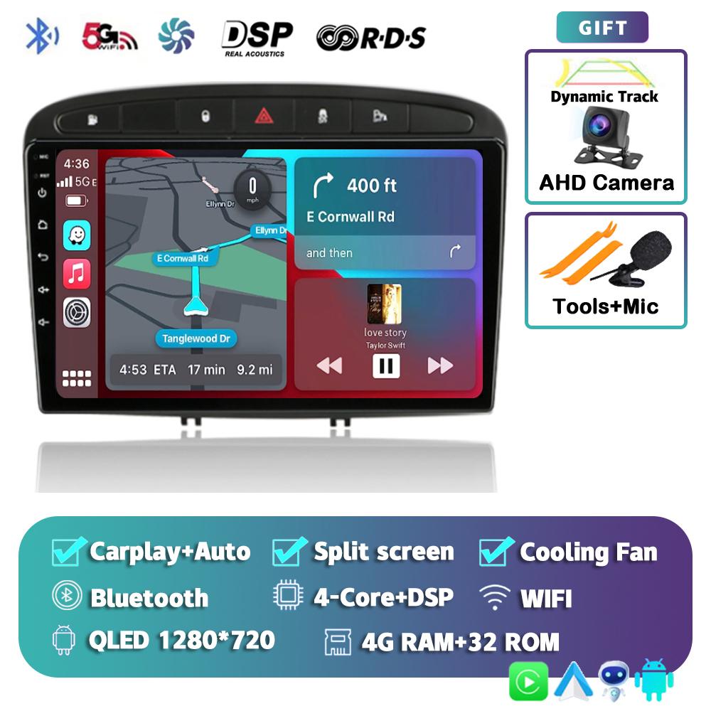 

Автомагнитола Android 14 Carplay Auto Для Peugeot 308 308SW 2007-2015 408 2012-2020 GPS Мультимедийный Видеоплеер Стерео WIFI+4G DSP
