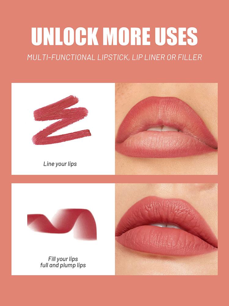 Nude Series Velvet Matte Lipstick Pencil Waterproof Long Lasting Red Lip Stick Non-Stick Cup Makeup Lip Tint Pen Cosmetic Makeup