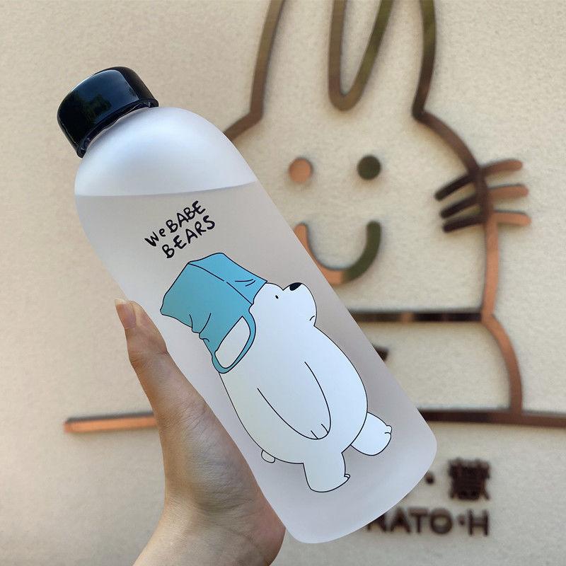 Water Bottle Cartoon Cute Large Capacity Plastic Straw Cup Creative Large Capacity Portable Water Bottle Heat Resistant Men's and Women's Water Cup
