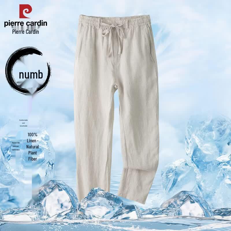 Pierre Cardin Men s 100% Linen Straight-Leg Casual Pants S