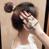 New Arrivals Open Run Pearl Hair Tie Glass Ball Thin Layered Half Ponytail