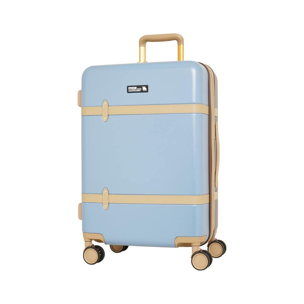MOZ Suitcase with Expandable Medium Day 8 Quiet TS Embossed 3 Adjustable Light Carry-on Gusset, Size, 5-6 Capacity, 57cm, 56L-65L Capacity, Casters,