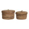 Baskets - HOUSE NORDIC - Duo of Banana Leaf Baskets - Ø 21-24 Cm - Brown - Interior