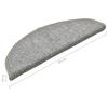 VidaXL Tapis d'escalier 15 pièces 56 x 17 x 3 cm Gris clair Demi-rond 322370