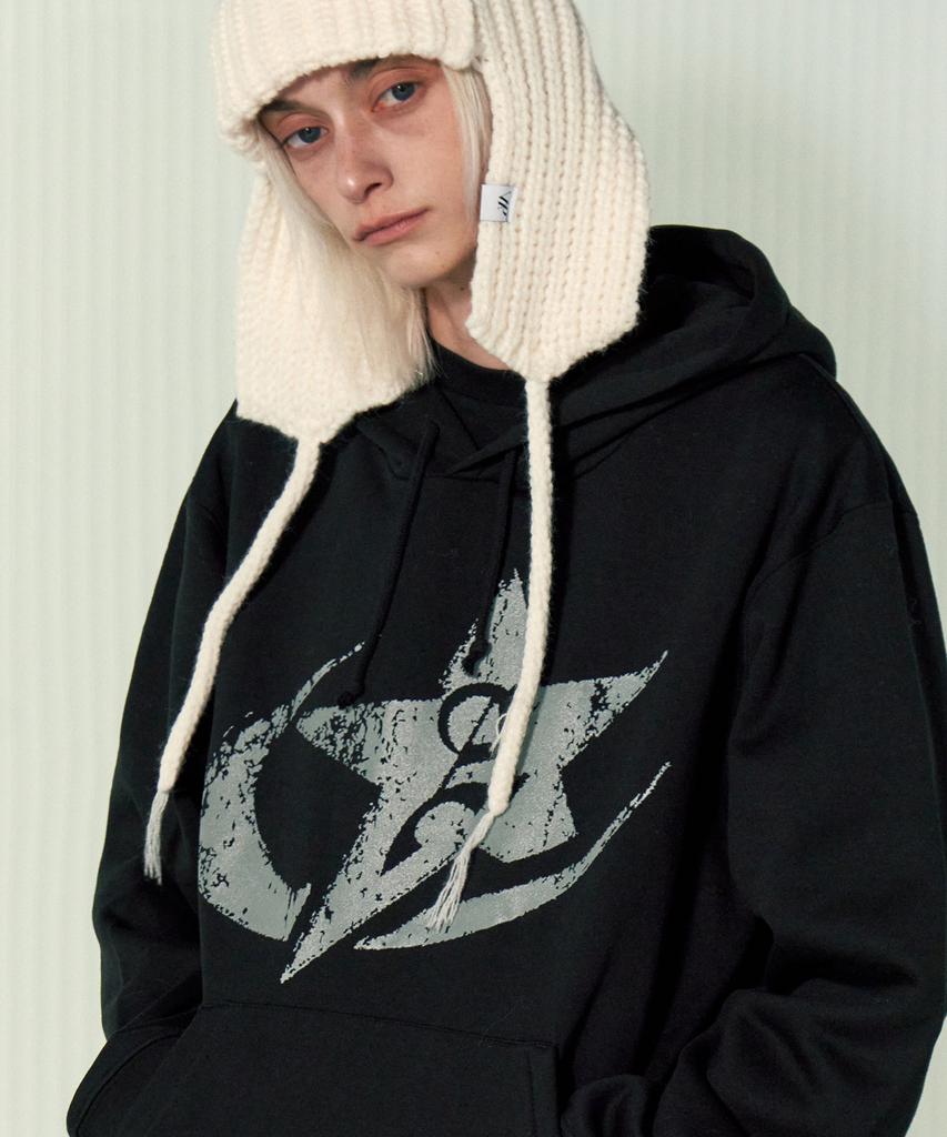 Astro Star Logo Oversized Hoodie Black
