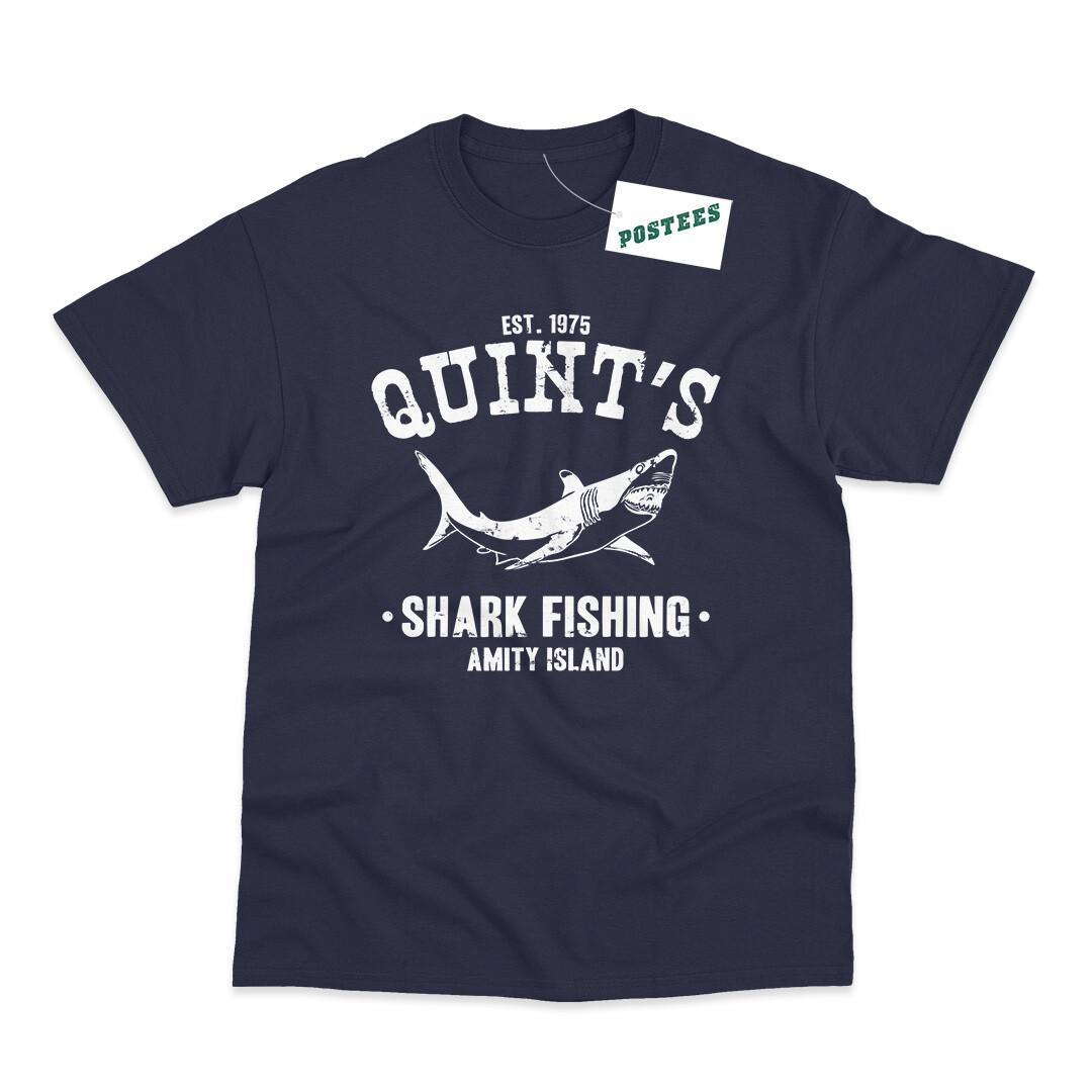 Quints Shark Fishing Inspired by Jaws Movie Printed T-shirt 2 Colours S
