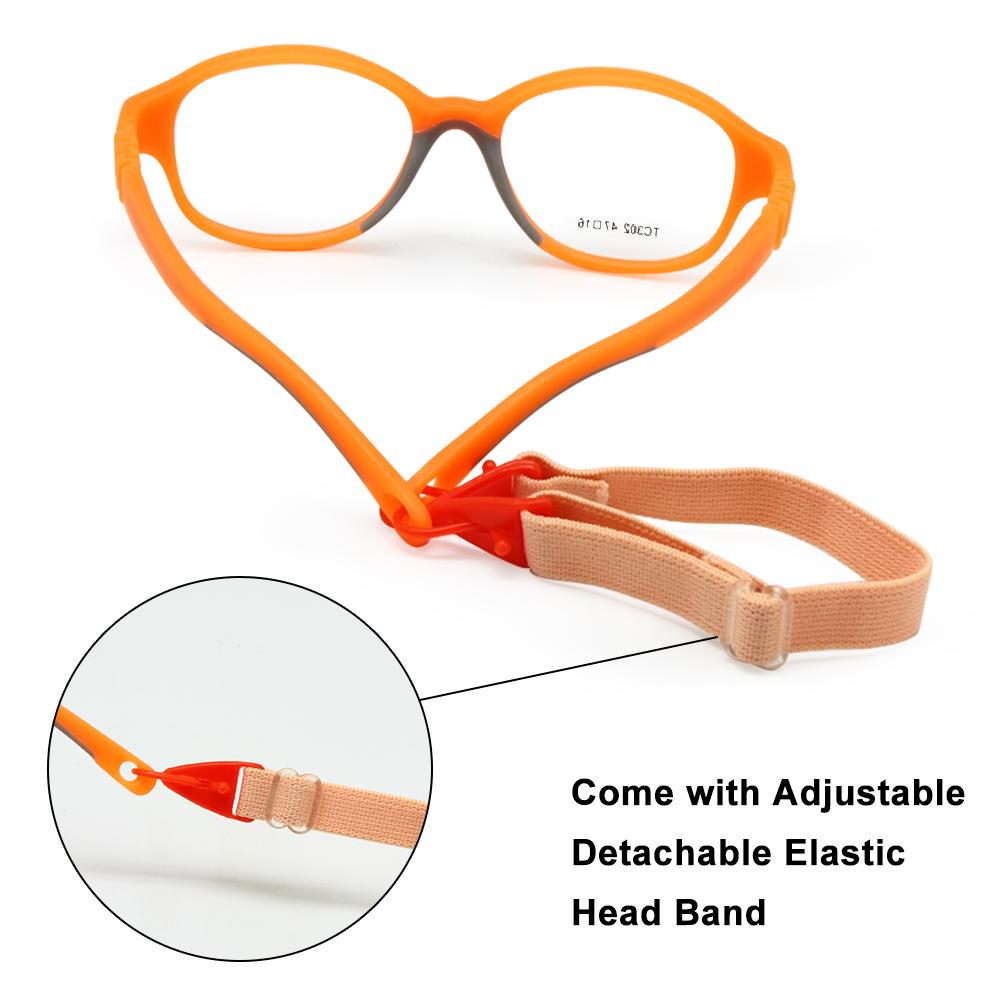 Children Optical Glasses Frame Size 47/16 with Strap No Screw One-piece Kid's Flexible Frame Band Cord Retainer