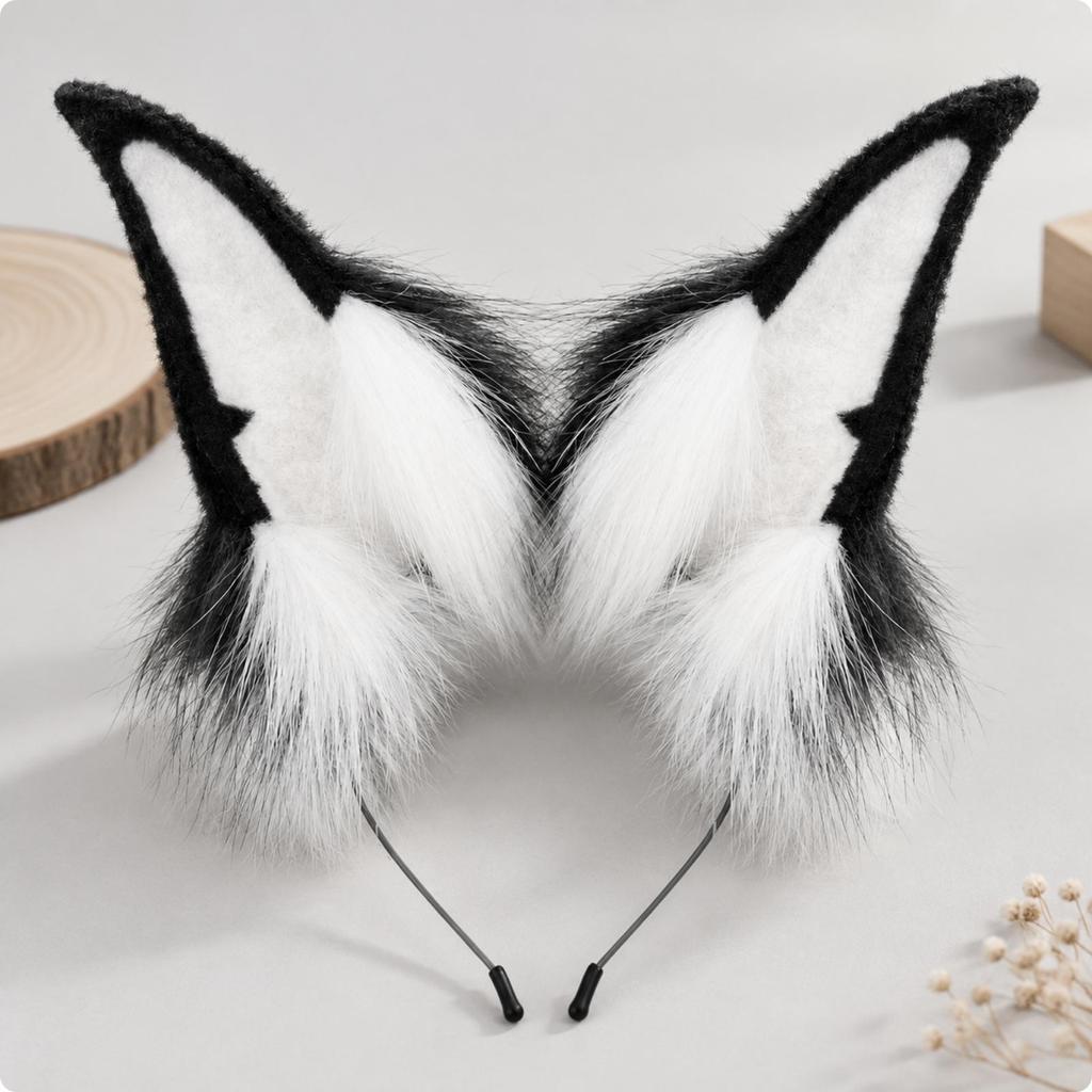 Faux Animal-Ear Headband Flexible Animal Ears Fuzzy for Cosplay