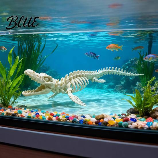 Aquarium Environment Enhancer Dinosaur Skeleton Fish Tank Decoration 3D Printed Dino Bone Decoration Body Model Figurine for Aquarium Landscaping