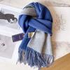 100 pure wool scarves for men's autumn and winter gray double-sided high-end gift boyfriend men's cashmere shawl