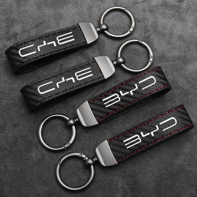 Kluczówka samochodowa z włókna węglowego do BYD Song Plus Atto 3 Han EV Tang DM Qin Seal Dolphin Odporna na zarysowania Akcesoria do breloków