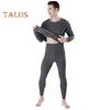 2Pcs/Set Men Warm Suit O-Neck Long Sleeve Tops Elastic Waist Long Pants Set Solid Color Plush Lining Pajamas Set