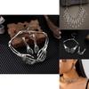 Gothic Skull Necklace Earrings Set With Alloy Pendant For Halloween Costume Accessories