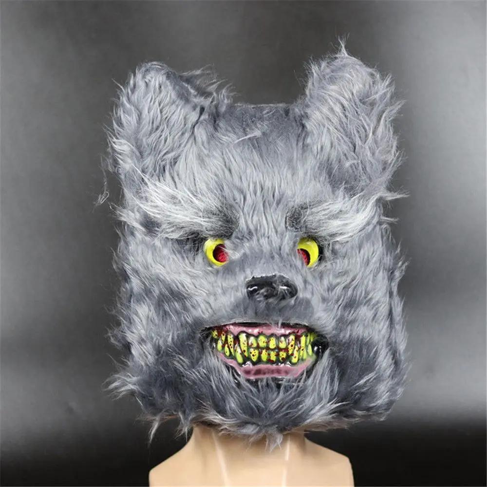Halloween Carnival Terror Mask Unisex Cosplay Funny Animal Headgear Latex Animal Masks Dog Donkey Horse Head Funny Scary Prop