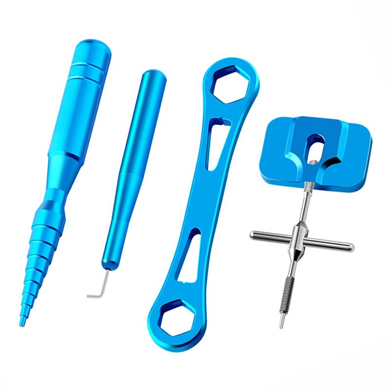 

VISPREA Reel Maintenance DIY Reel Bearing and Fishing Reel Spool Bearing Pin Remover Maintenance Disassembly Tool Set YU401 Kit, (4-Piece Set, Blue) синий
