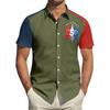Herren Independence Day Bedrucktes Hemd mit Kragen Herren Freizeit Sport Kurzarmhemd