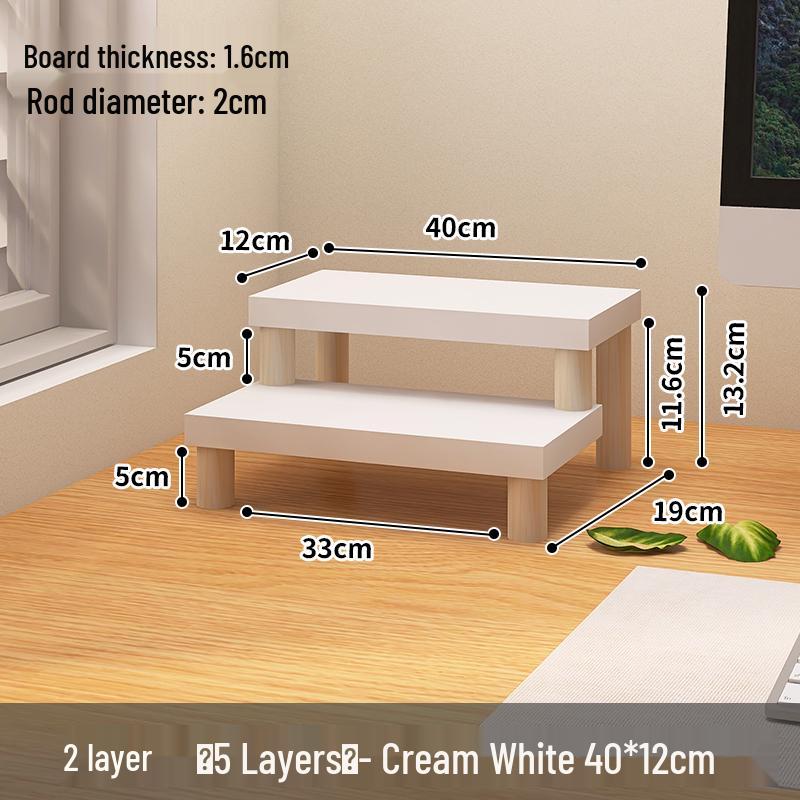 Desktop Ladder-Style Solid Wood Flower Stand for Small Plants and Succulents