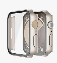 Case for Apple Watch 9 8 7 45mm 44mm 41mm 40mm PC Screen Protector Cover IWatch Series 4/5/6/SE/7/8 SmartWatch Accessories Glass