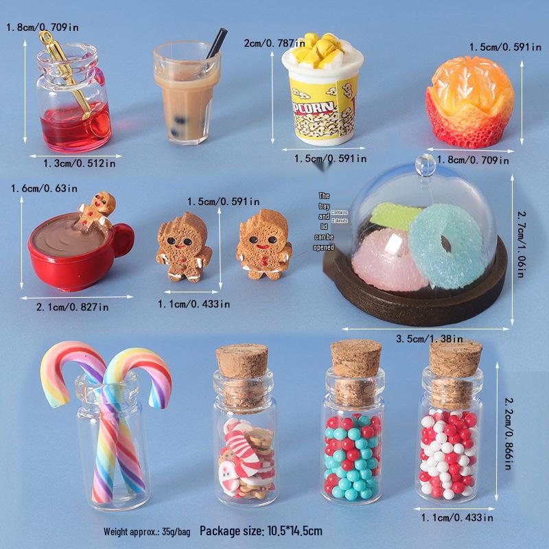 Creative Christmas Gingerbread Man Dollhouse Cake and Candy Scene Decoration