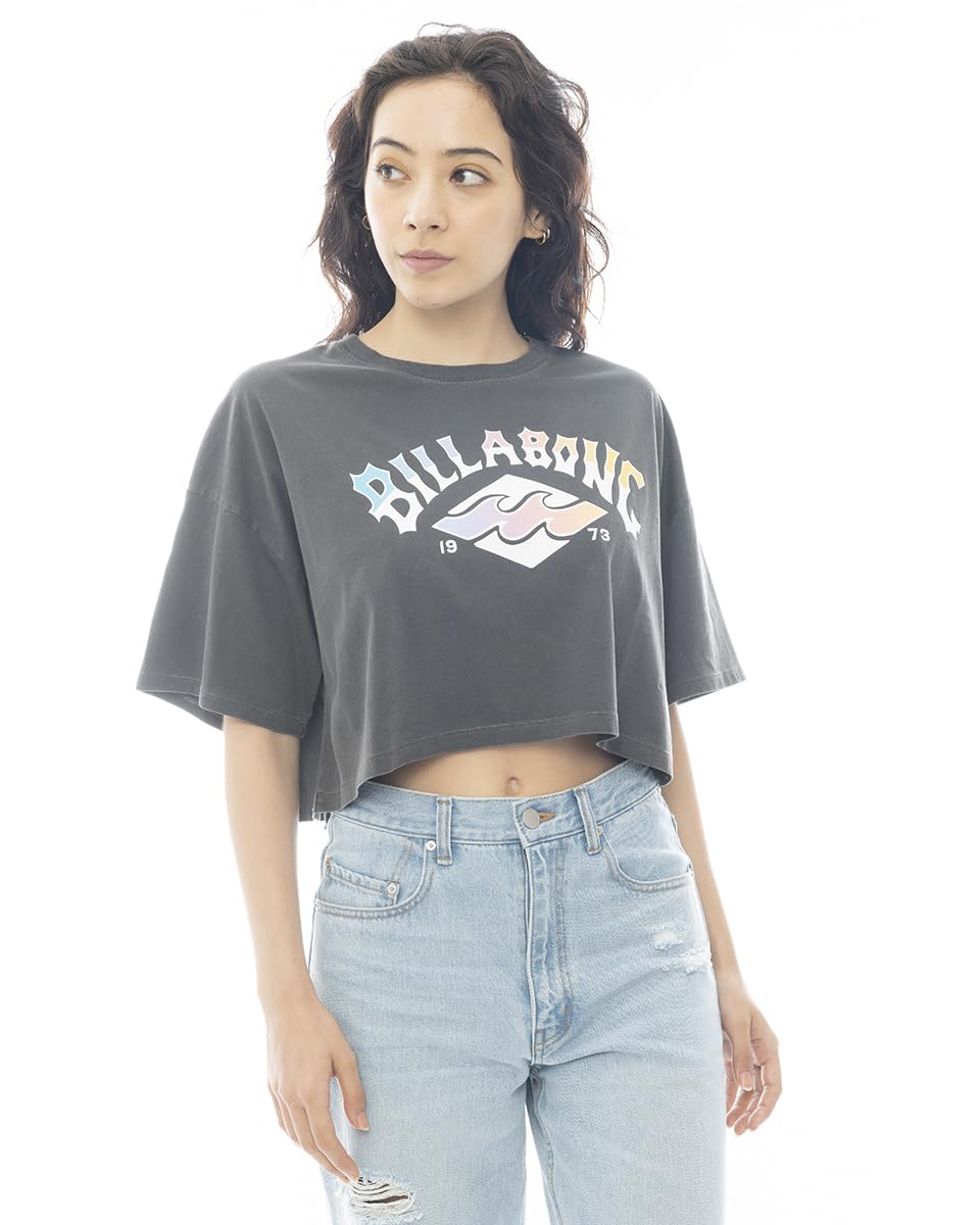 

Billabong Modern Sunset Arch Loose Cropped Tee, Women s, Black