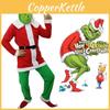 Lebendiges Grün und Rot Grinch Kostüm Anzug für Erwachsene Perfekt für Feiertagsfeiern