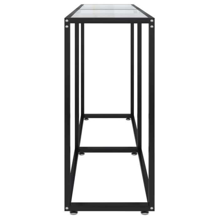 Table console - Transparent - 140x35x75,5 cm - Verre trempé - Design contemporain - A monter soi-même