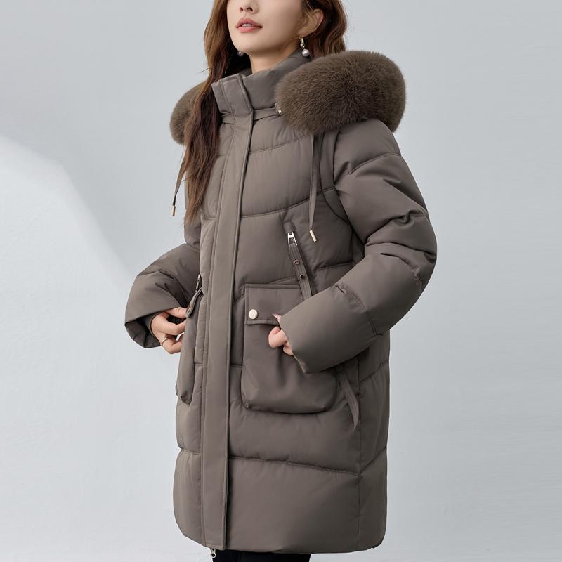 Sleeves Detachable Fashion Woman Long Parkas Winter Coats Hooded Faux Fur Collar Thick Warm Outerwears Women's Jackets