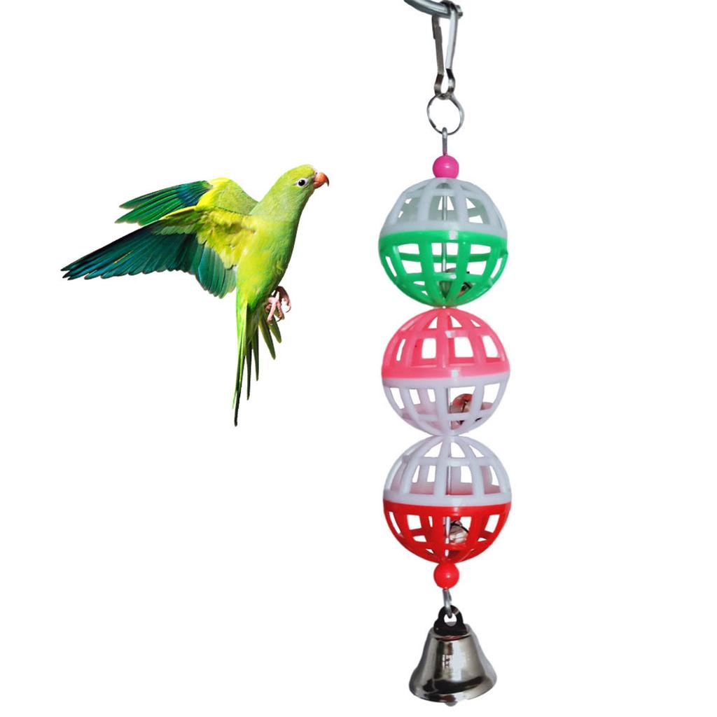 Swing Parrot Toy Lovebird Cockatiel Pet Bird Budgie Bell Ball Random Color Chew For Parakeet Macaw Hanging Cage Supplies