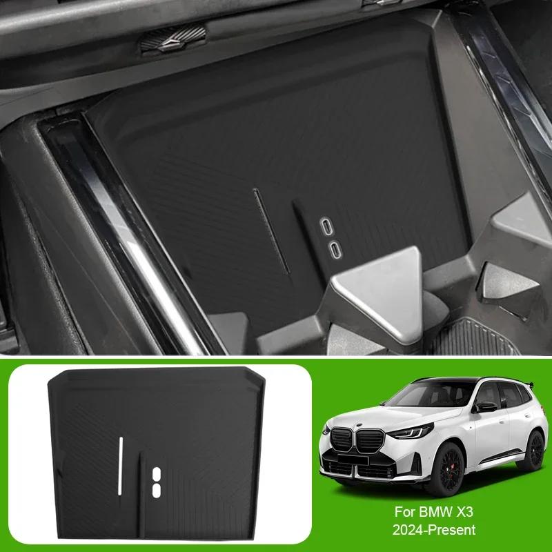For BMW X3 2024-Present Car Armrest Box Storage ABS Door Windows Lift Cover Storage GPS Organizer Under Centrol Control Tray