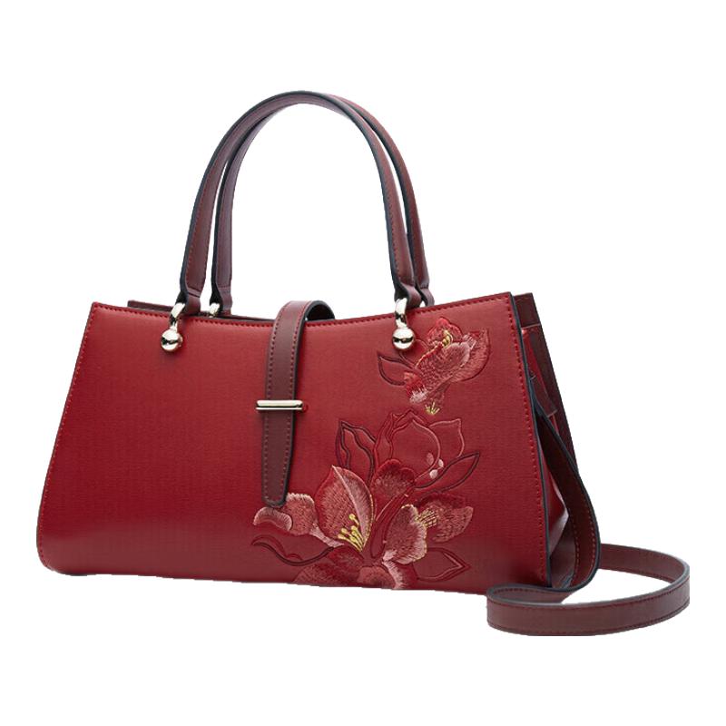 PmSix Chinese Style Red Embroidered Handbag