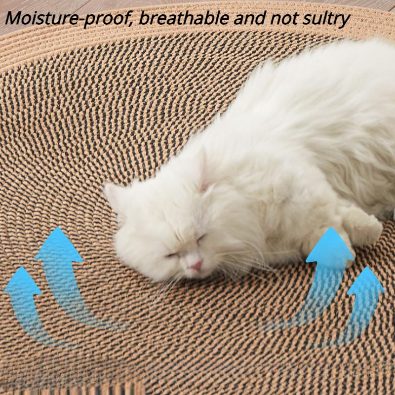 

Cat Mat Summer Sleep Rattan Cat Ice Non-slip Mat Cats Large Portable Scratching Board Wear Resistant Pet Supplies Products 40x40cm коричневый