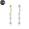 Gaibei Stylish Titanium Zircon Water Drop Navel Ring