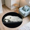 Black Hounds Pattern Round rug,Carpet Rug for Living Room Bedroom Playroom ,Non-slip Floor Mat,Holiday Gifts and Birthday Gifts.
