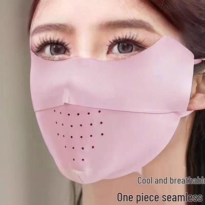 Damen Eis Seide UV-Schutz Gesichtsmaske - Atmungsaktiv & Schlankmachend Sommer Sonnenschutz