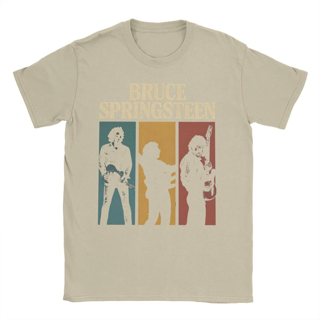 Men Bruce Springsteens T Shirts 100% Cotton Clothing Vintage Short Sleeve Round Neck Tees T-Shirts Ins Y2k