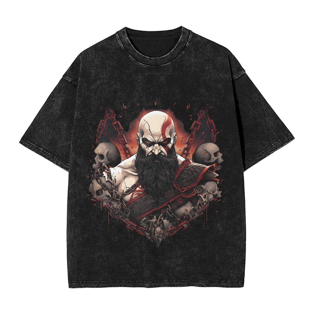 Men God Of War Kratos T Shirts  Top Tees Summer Aesthetic Short Sleeve T-Shirt Crewneck Fashion Casual Tshirt Dropshipping