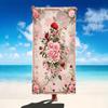 Vintage Victorian Floral Rose Microfiber Beach Towel Oversized Extra Large Aesthetic Pink Flower Pool Blanket for Women Adults